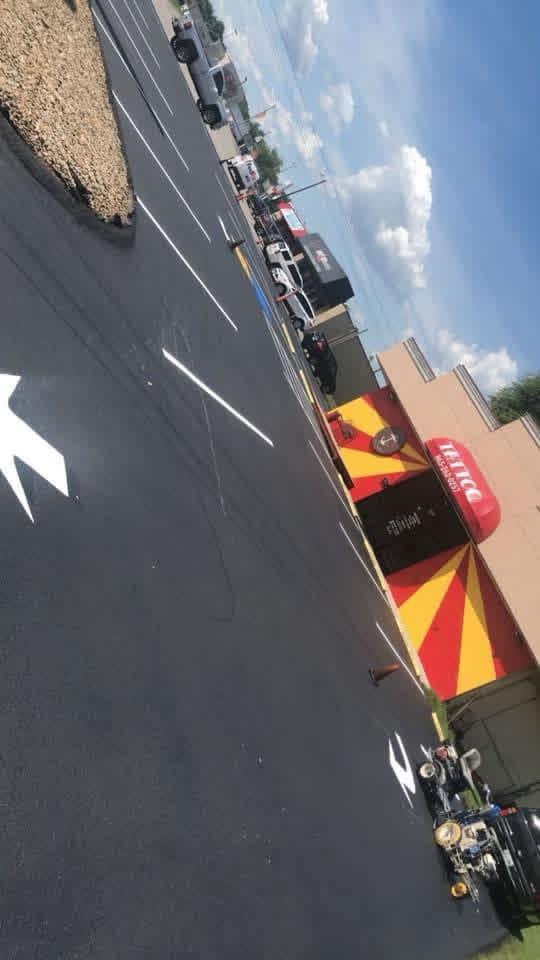 Sealcoated lot with fresh line striping