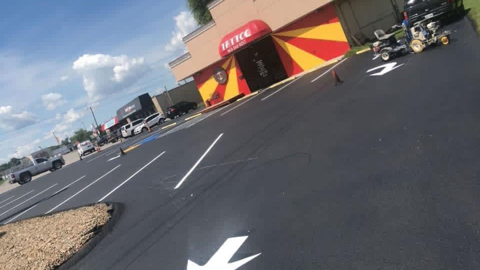Commercial parking lot sealcoating project
